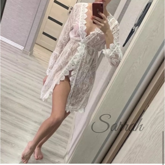 LAST 1 S New Gorgeous Bohemian Lace Sexy Mini Dress Swimsuit Coverup Lingerie - Picture 7 of 9